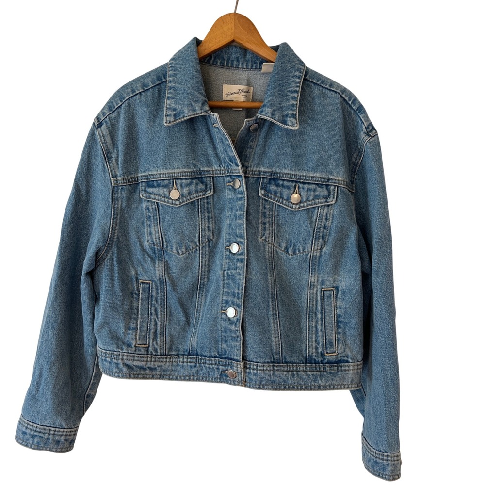 Women's Classic Jean Jacket Size XL Denim 100% Recycled Cotton Western Preppy‎